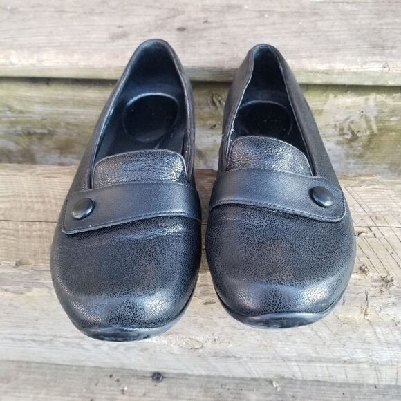 Dansko Olena Black Crackled Suede Leather Comfort Comfy Flats 38 - Picture 8 of 12